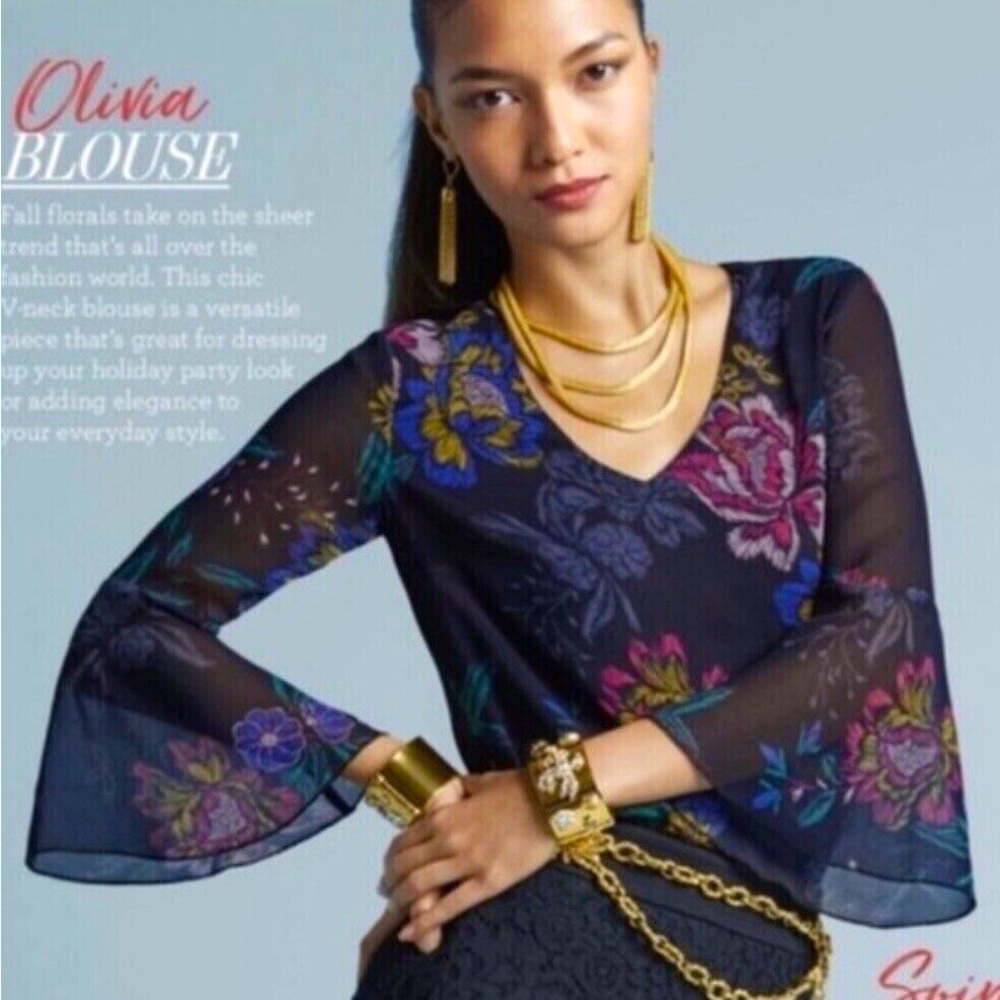 Cabi Olivia Bell Sleeve Blouse - Size L